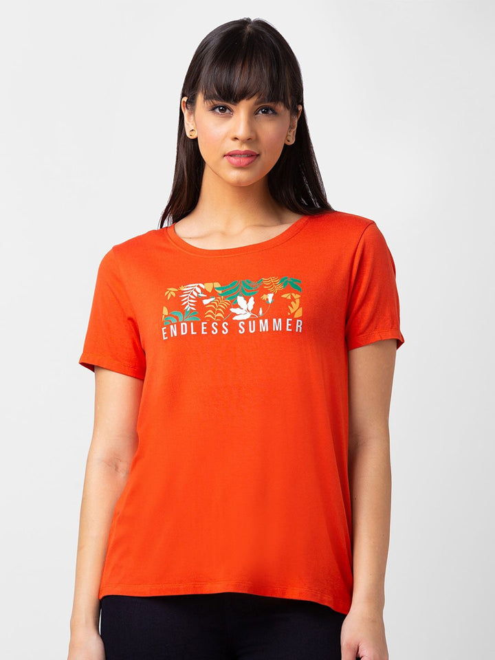 SPYKAR Women Floral Printed T-shirt
