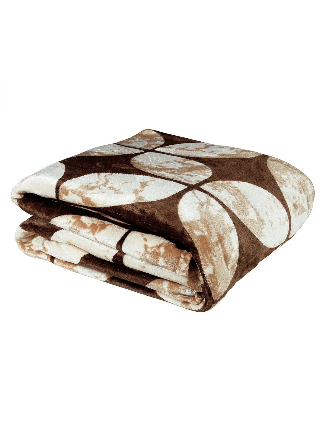 Story@home Brown Geometric AC Room 300 GSM Double Bed Blanket