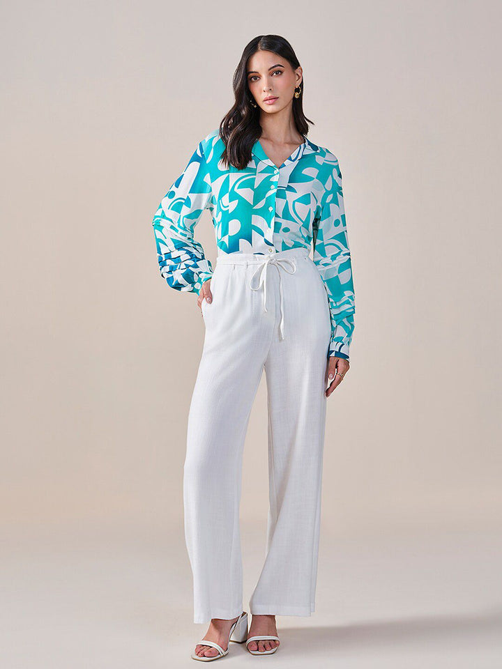 AND Geometric Print Shirt Style Top