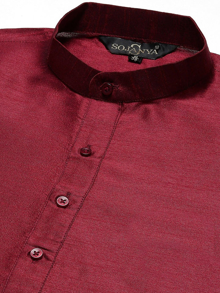 SOJANYA Men Woven Design Kurta with Churidar with Nehru Jacket