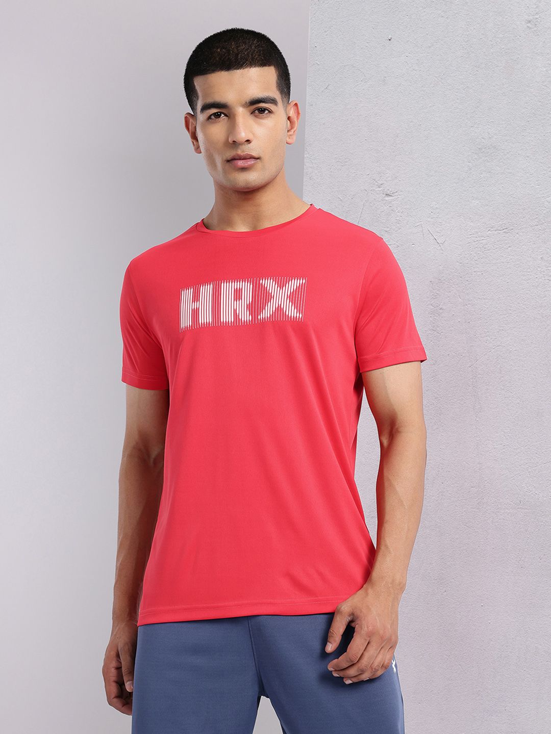 HRX by Hrithik Roshan Brand Logo Printed Rapid-Dry Training T-shirt