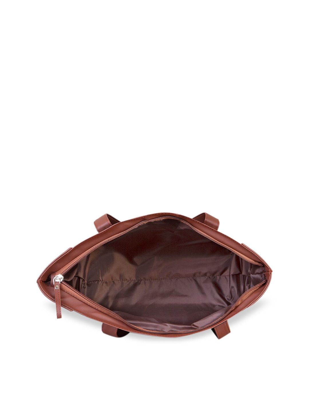 ZOUK Brown Ethnic Motifs Structured Tote Bag
