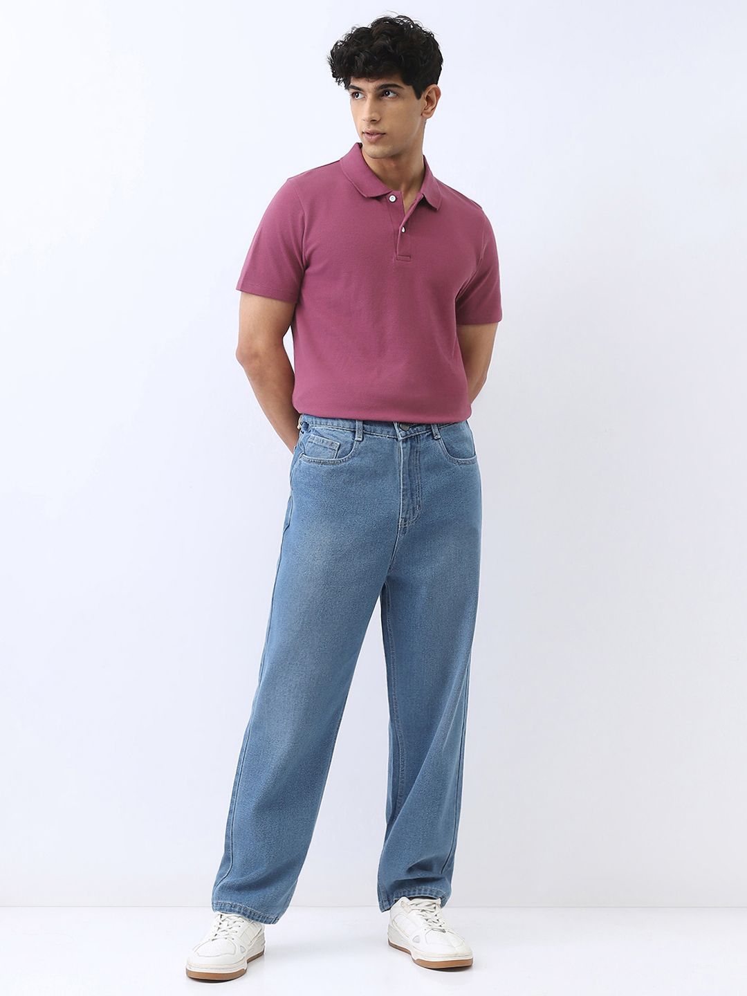 Lelaki Fesyen Urbano Pepejal T-Shirt Polo Lengan Begitu