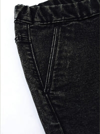 Urbano Fashion Men Black Slim Fit Mid-Rise Clean Look Acid Wash Stretchable Jogger Jeans