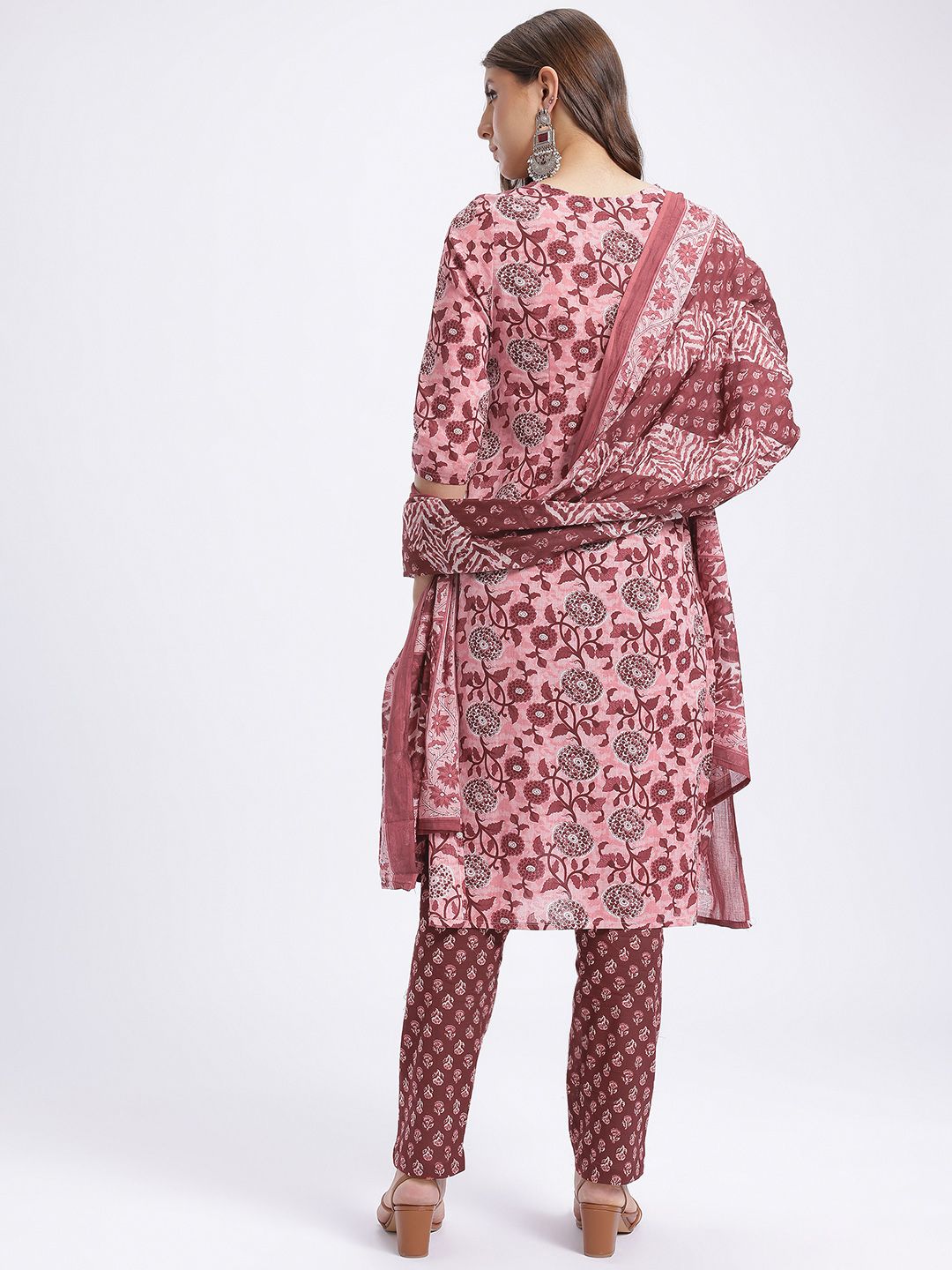 Anouk Ethnic Motifs Print Kurta with Trousers & With Dupatta