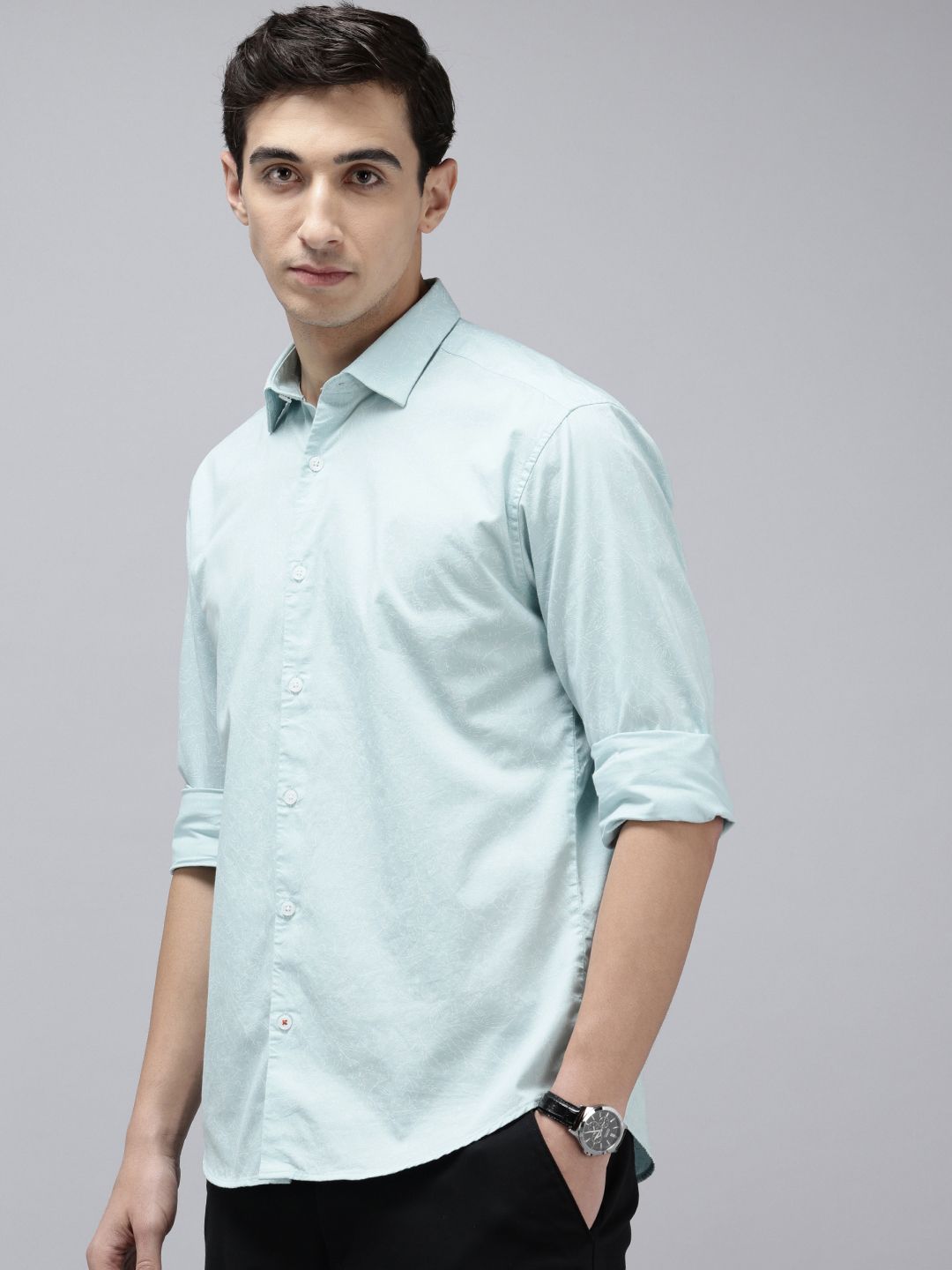 Park Avenue Slim Fit Floral Printed Pure Cotton Casual Shirt