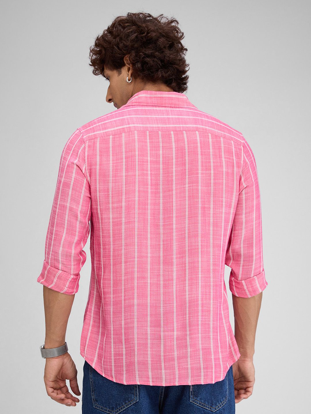 VASTRADO Men Classic Slim Fit Vertical Striped Casual Shirt