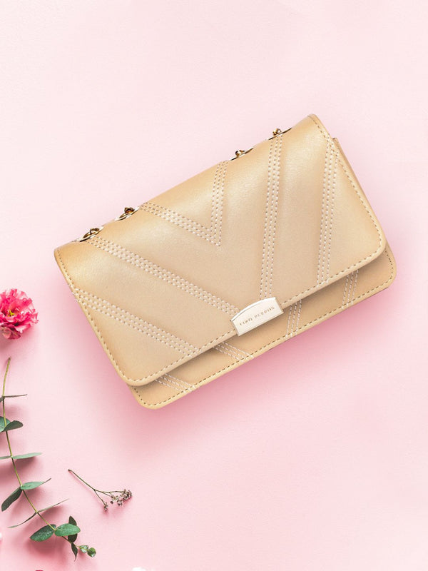 Lino Perros Beige Solid Shoulder Bag