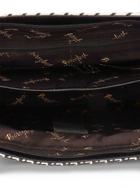 Berrylush Black & White Printed Structured Laptop Handheld Bag