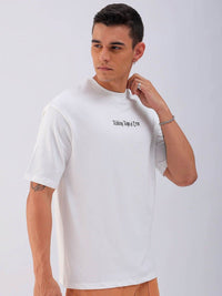 The Indian Garage Co Men Back Printed Boxy Oversized Round Neck T-shirt