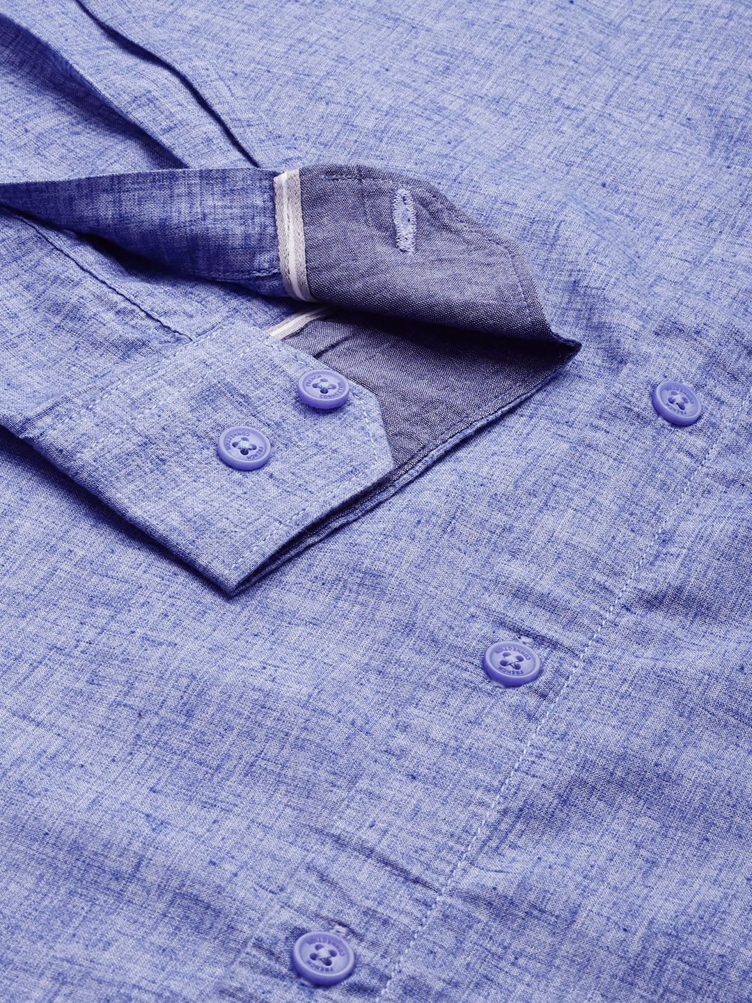 French Connection Slim Fit Band Collar Roll-Up Sleeves Casual Shirt