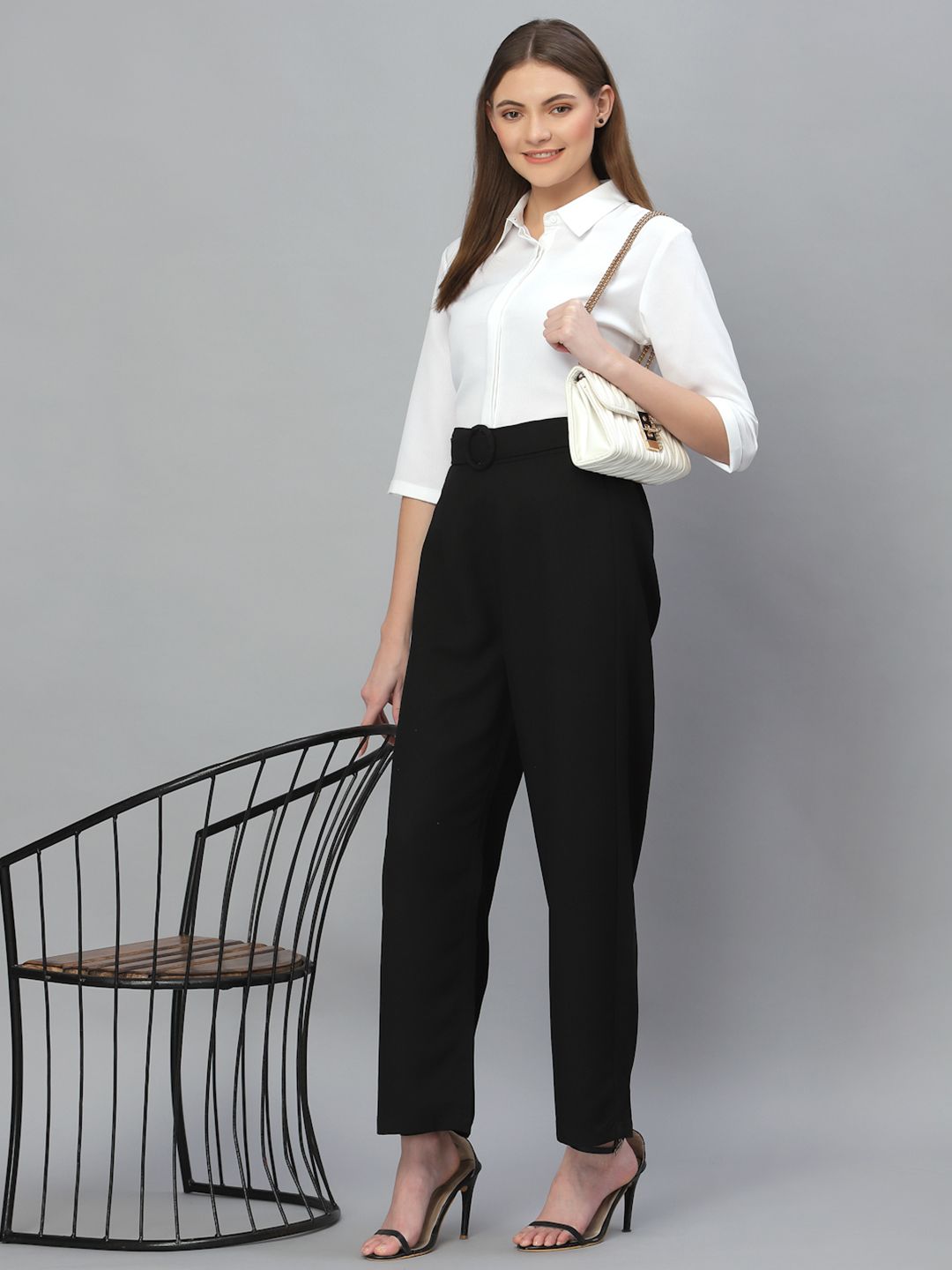 Style Quotient Women White Solid Formal Shirt