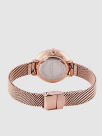 French Connection Women Silver-Toned Floral Textured Analogue Watch FCL0007A