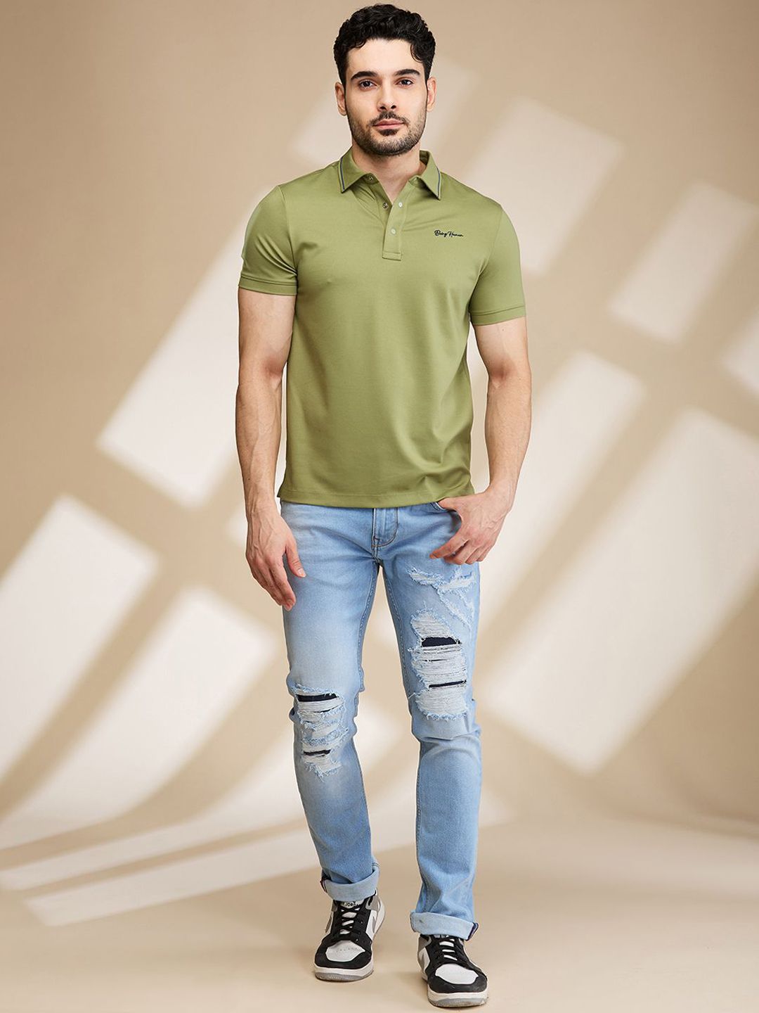 Being Human Men Highly Distressed Heavy Fade Jeans