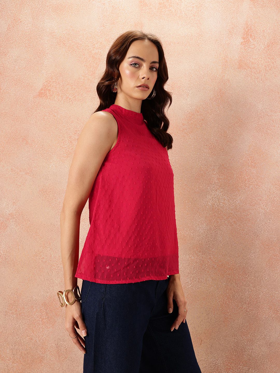 all about you Dobby Textured Sleeveless Top