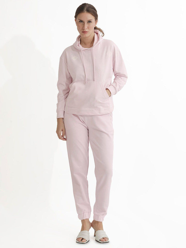 RAREISM Conversational Printed Hooded Cotton Pullover Sweatshirt