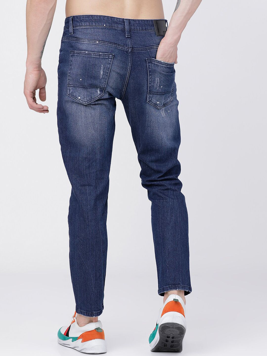 HIGHLANDER Men Blue Tapered Fit Mid-Rise Mildly Distressed Stretchable Jeans