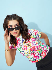 Berrylush Conversational Printed T-shirt