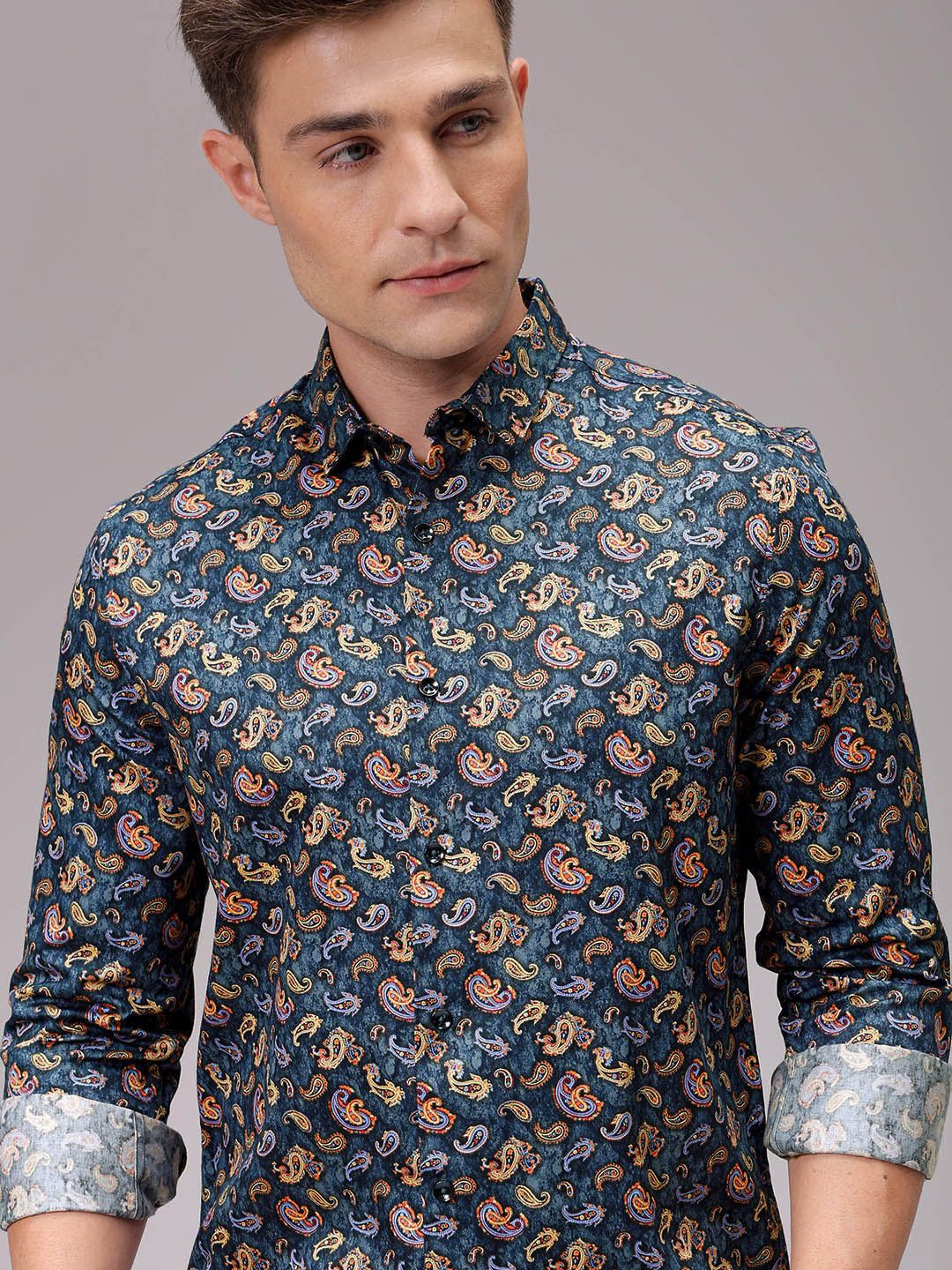 The Indian Garage Co Men Slim Fit Floral Opaque Printed Casual Shirt