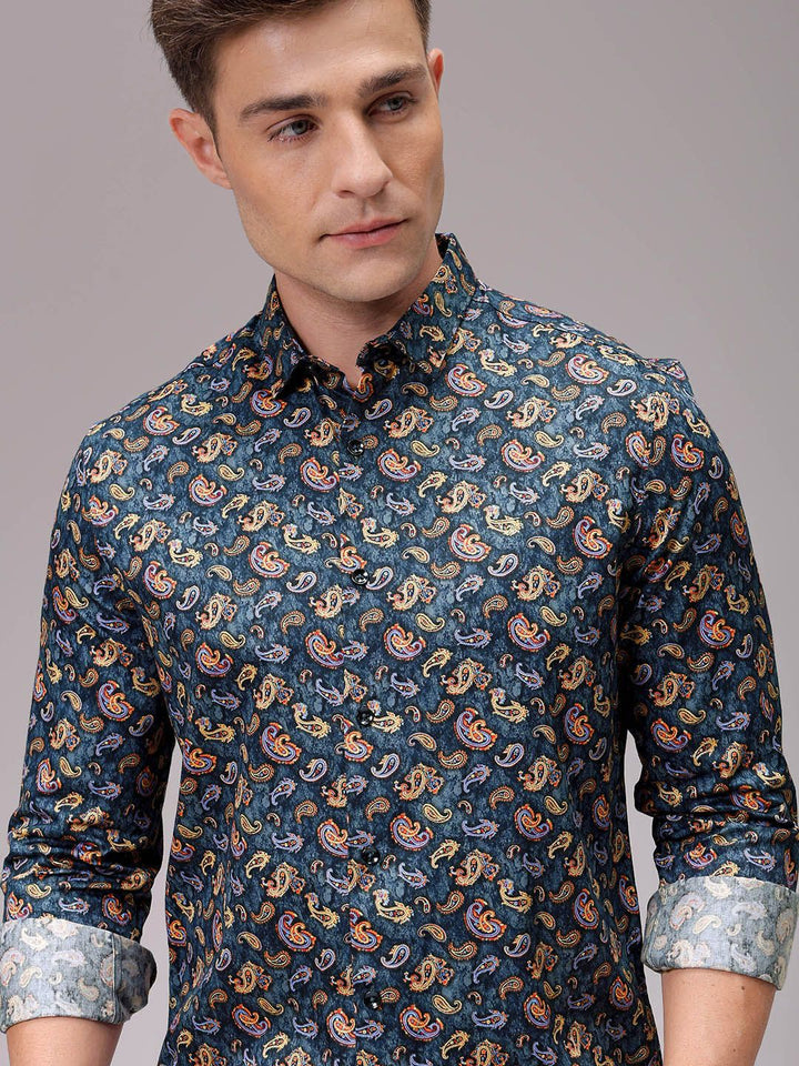 The Indian Garage Co Men Slim Fit Floral Opaque Printed Casual Shirt