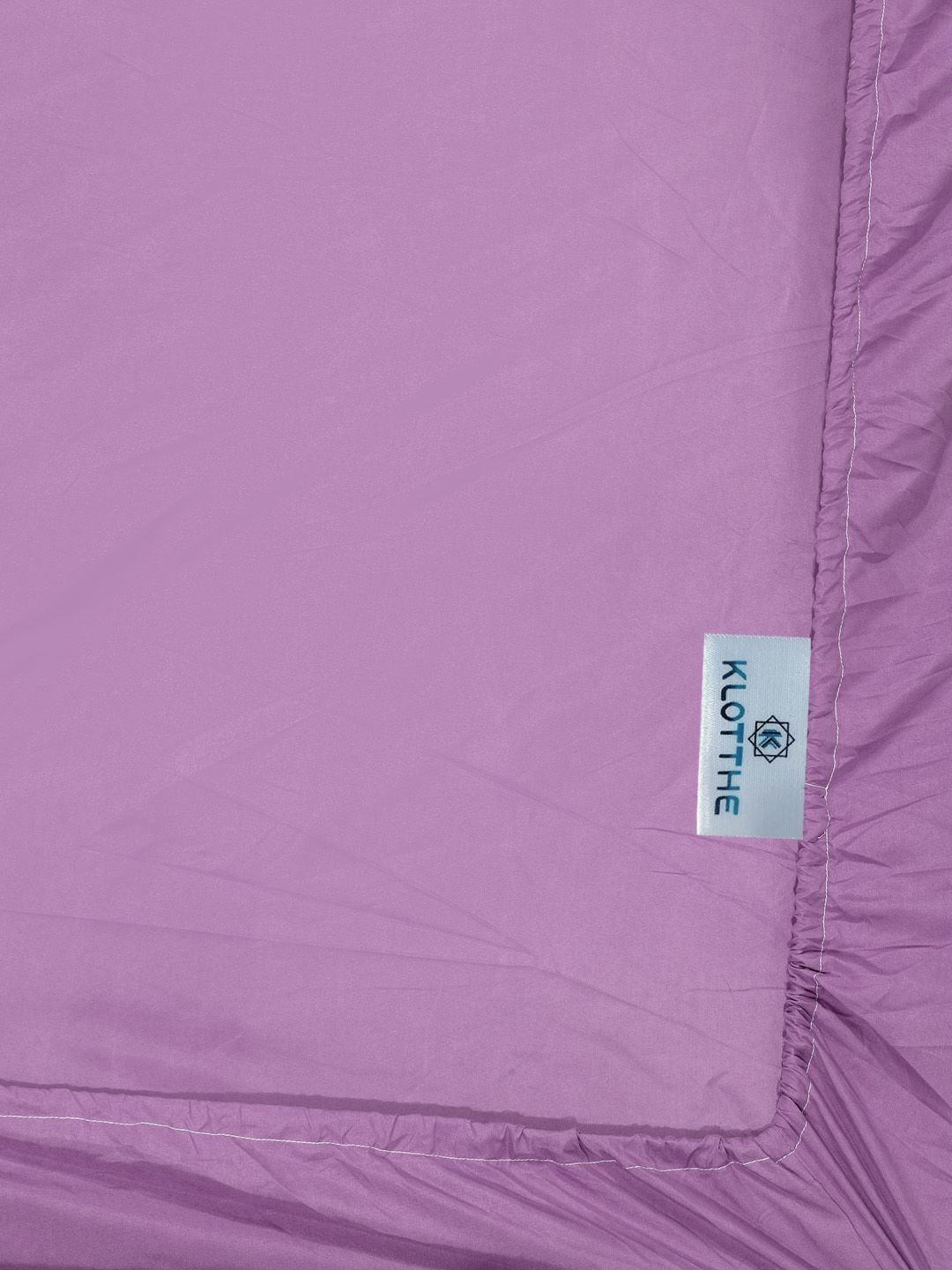 KLOTTHE Purple Solid Cotton 300 TC Dilengkapi Cadar King dengan 2 Sarung Bantal-250 x 225 cm
