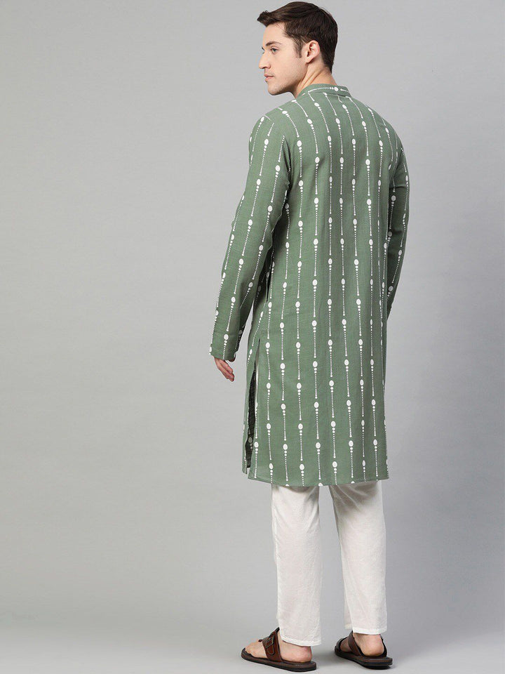 See Designs Men Ethnic Motifs Printed Pure Cotton Kurta With Pyjamas