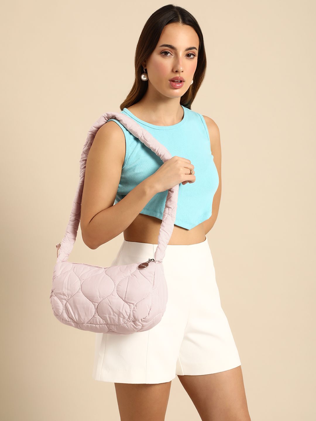 DressBerry Structured Quilted Shoulder Bag
