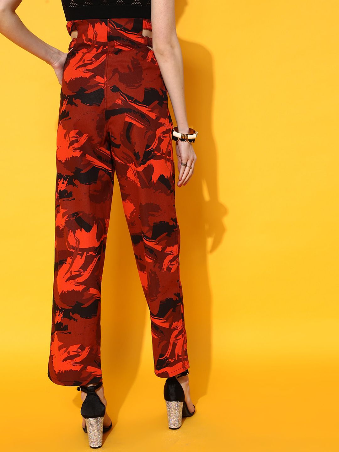 STREET 9 Women Orange Conversational Trousers