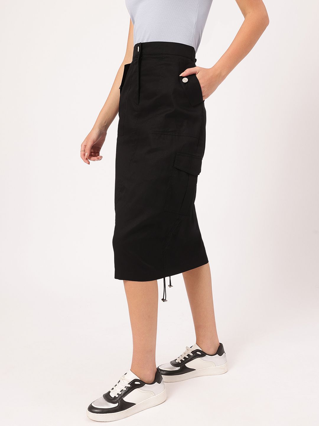 DressBerry Streetwear Sophistication Parachute Cargo Straight Skirt