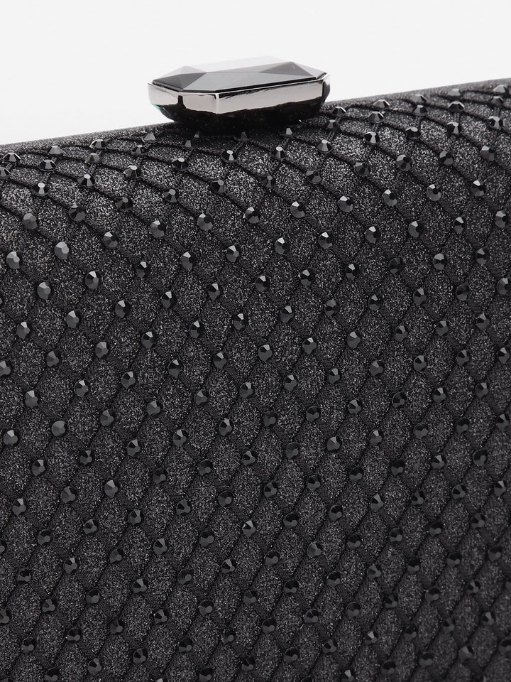 Lino Perros Women Embellished Box Clutch with Glittery Effect