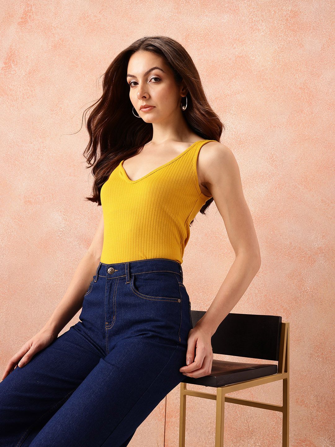 all about you Ribbed Fitted Top