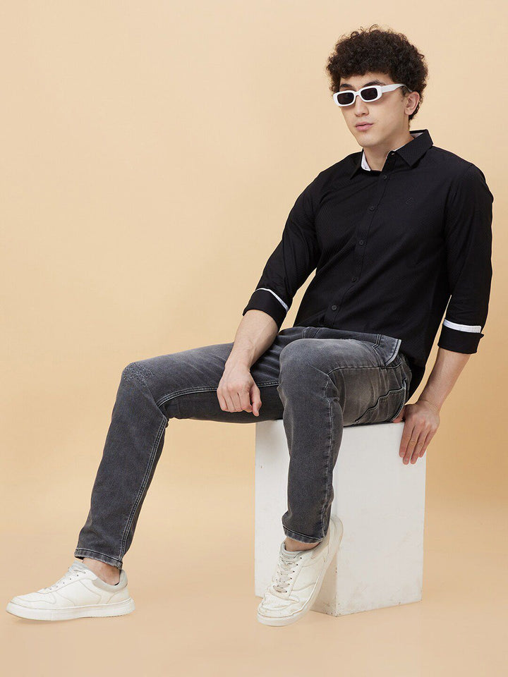 Being Human Slim Fit Spread Collar Long Sleeves Casual Shirt