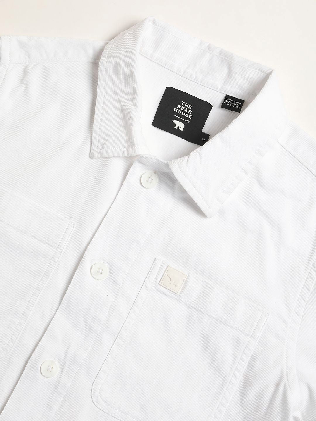 THE BEAR HOUSE Regular Fit Pure Cotton Overshirt