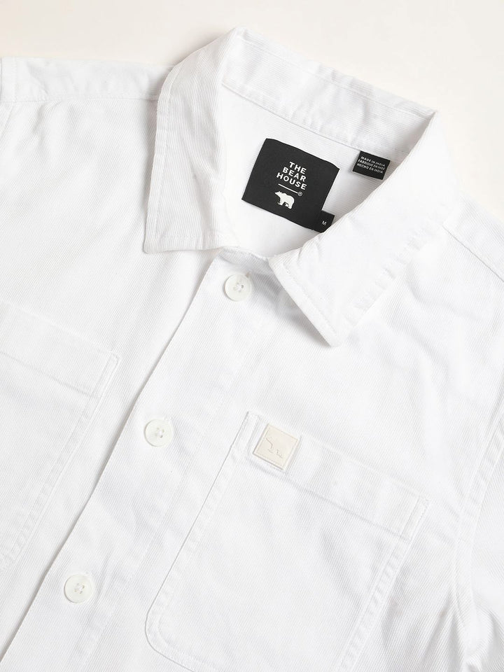 THE BEAR HOUSE Regular Fit Pure Cotton Overshirt