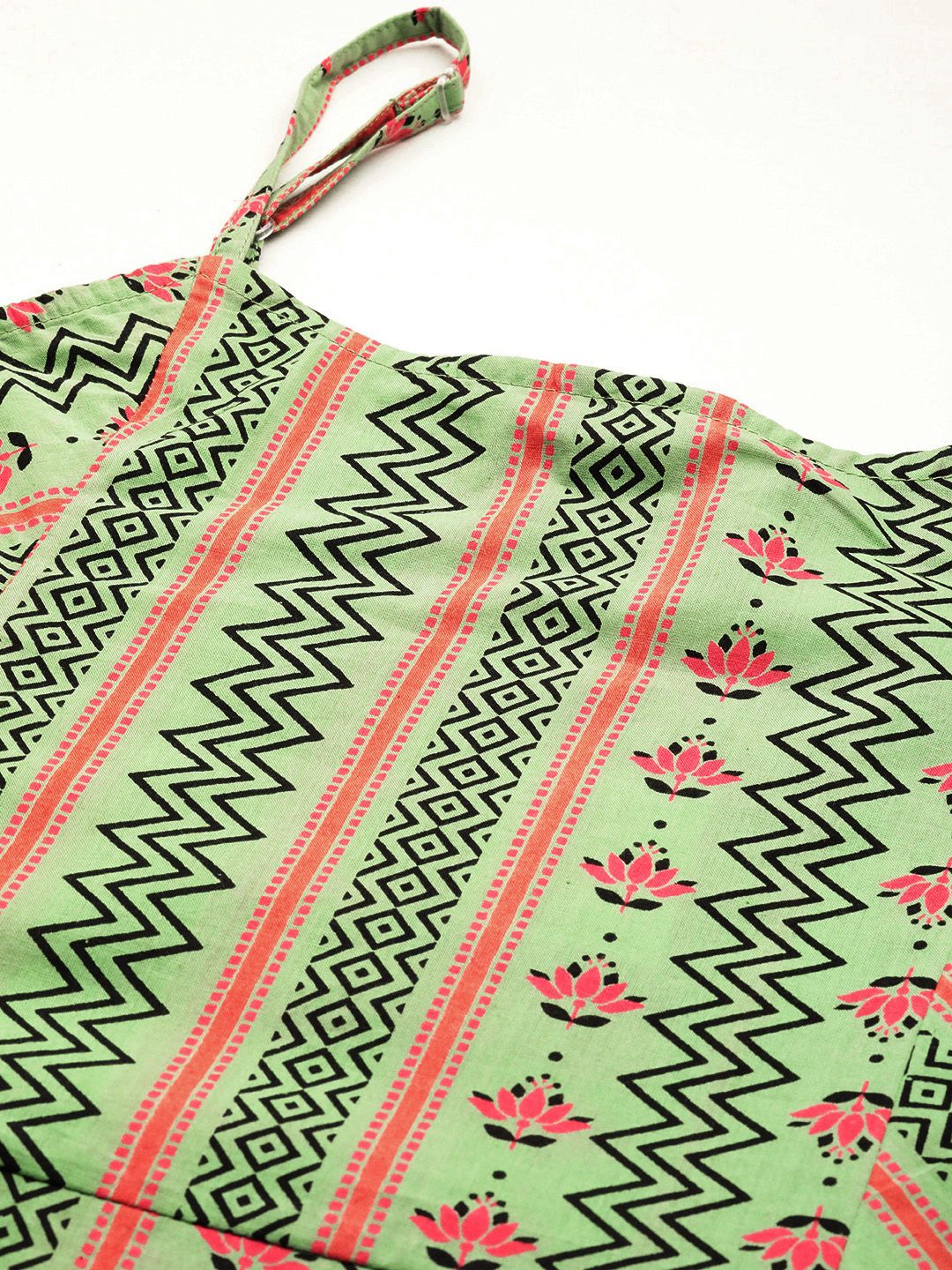 Anouk Printed Pure Cotton A-Line Kurta with Trousers