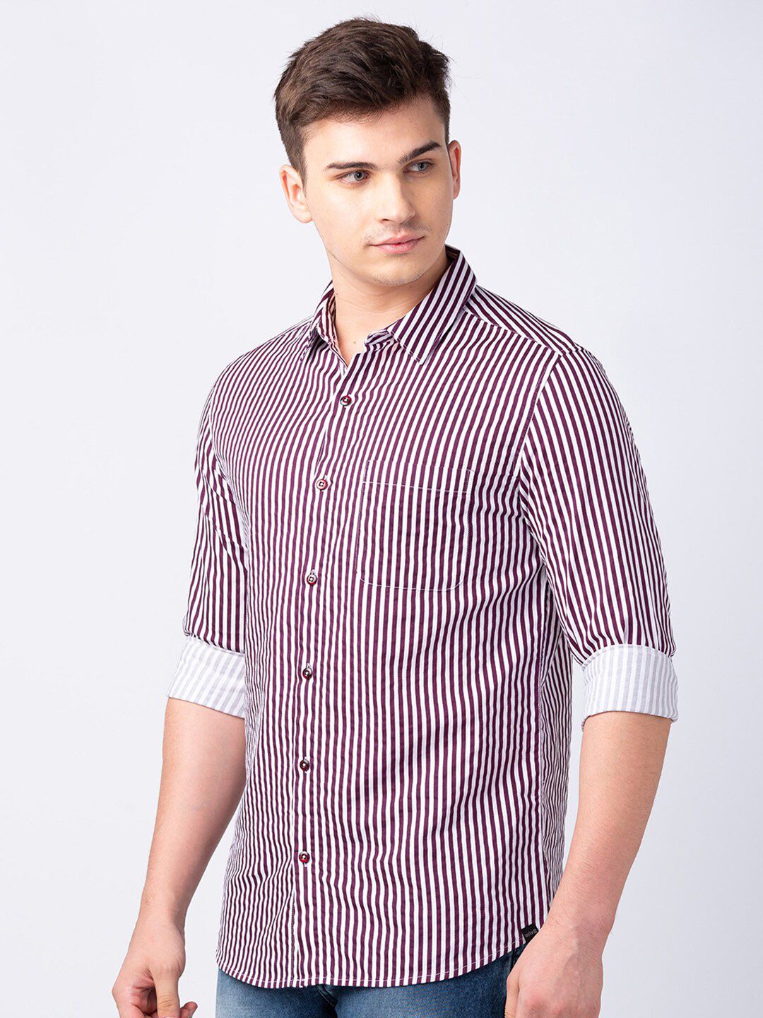 SPYKAR Men Classic Striped Cotton Casual Shirt