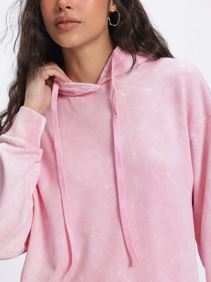 DressBerry Dyed Drop-Shoulder Hooded Sweatshirt