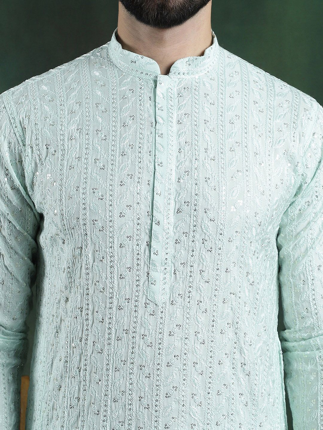SOJANYA LUXE Floral Embroidered Regular Thread Work Kurta with Pyjamas