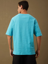 DILLINGER Men Solid Popcorn Structure Oversized Raglan T-Shirt