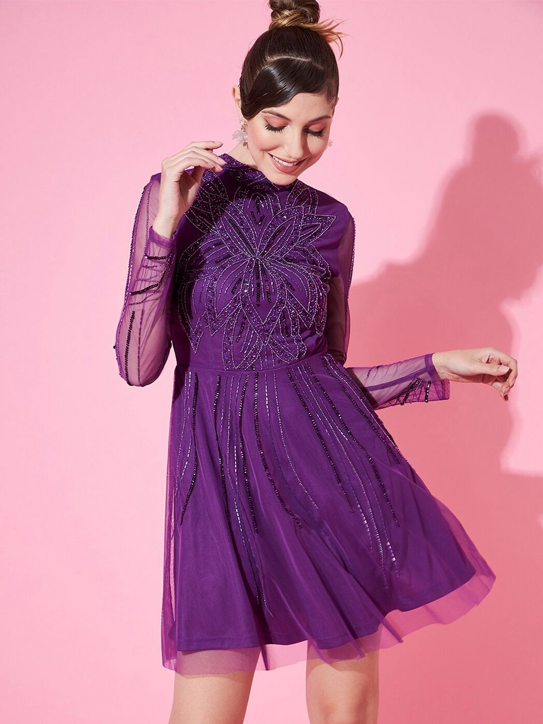 STREET 9 Women Embellished Net Dress
