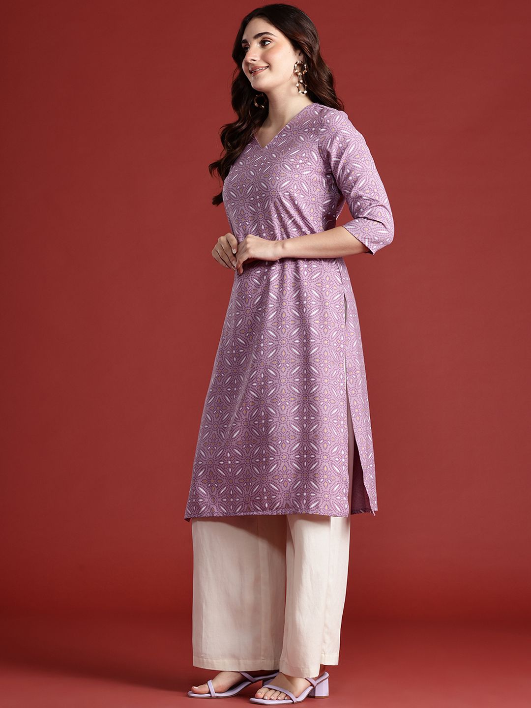 Anouk Ethnic Motifs Print Straight Kurta