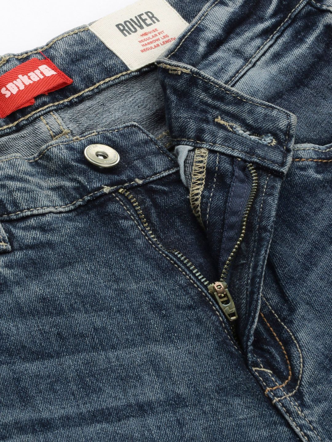 SPYKAR Men Low-Rise Mildly Distressed Heavy Fade Stretchable Jeans