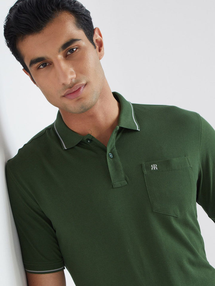 Raymond Pure Cotton Modern Fit Polo Collar T-shirt