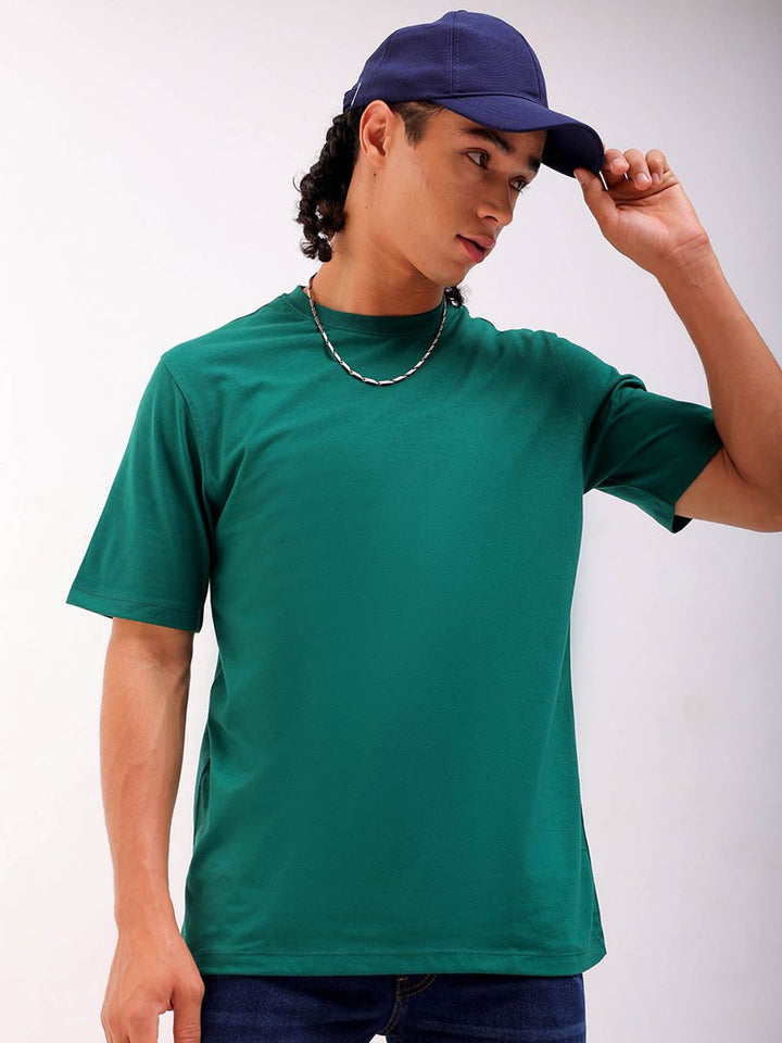 The Indian Garage Co Round Neck Short Sleeves Cotton Slim Fit T-shirt