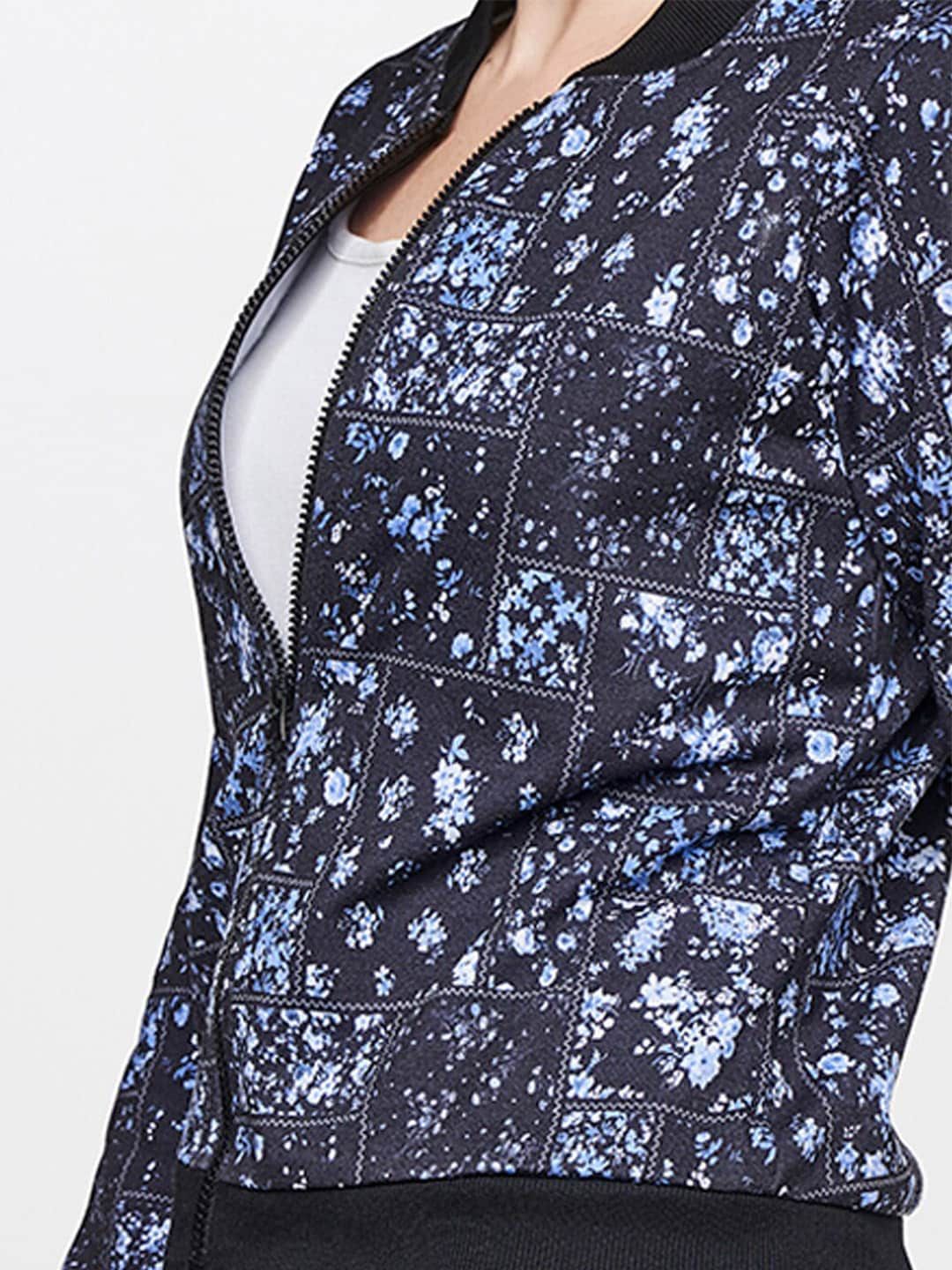 AND Women Blue Floral Printed Sweatshirts