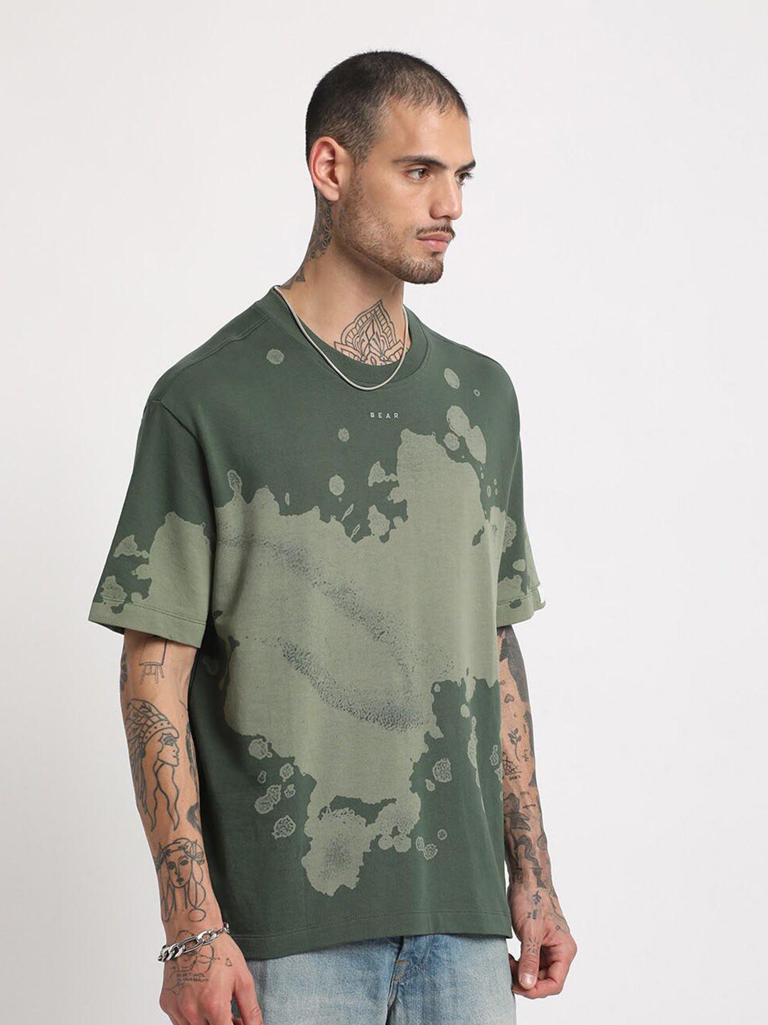 THE BEAR HOUSE Abstract Printed Regular Fit Cotton T-shirt