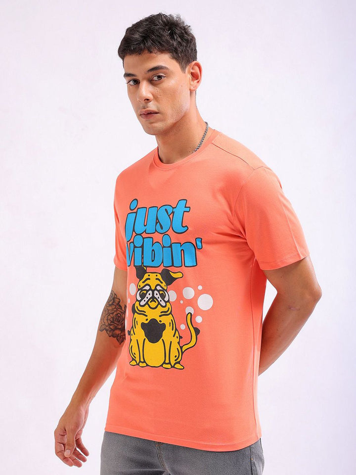 The Indian Garage Co Men Typography Printed Round Neck Slim Fit T-shirt