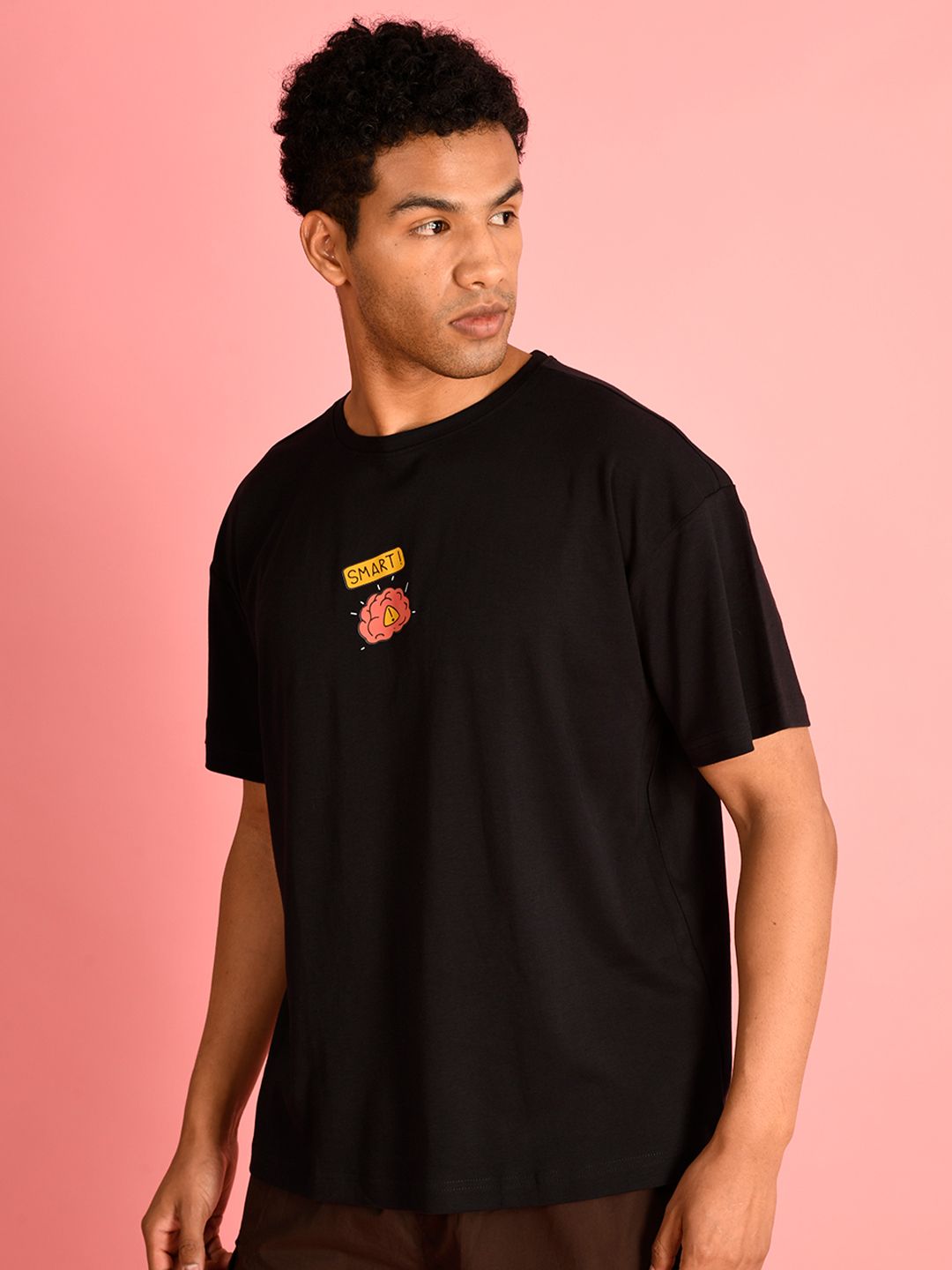 Bene Kleed Men Typography Printed Round Neck Cotton Oversized T-shirt
