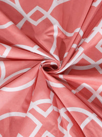 KLOTTHE Fitted_Sbs_Kidze Coral Geometric Cotton 300 TC Fitted King Fine Bedsheet with 2 Pillow Covers-250 x 220 cm