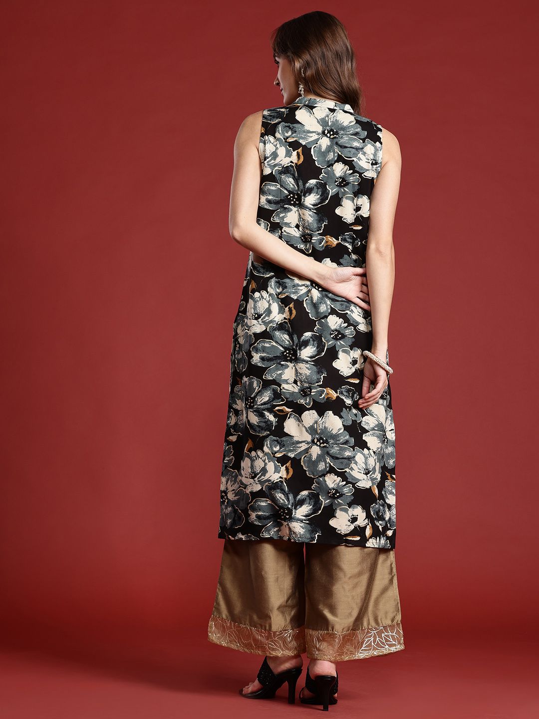 Anouk Floral Printed A-Line Kurta